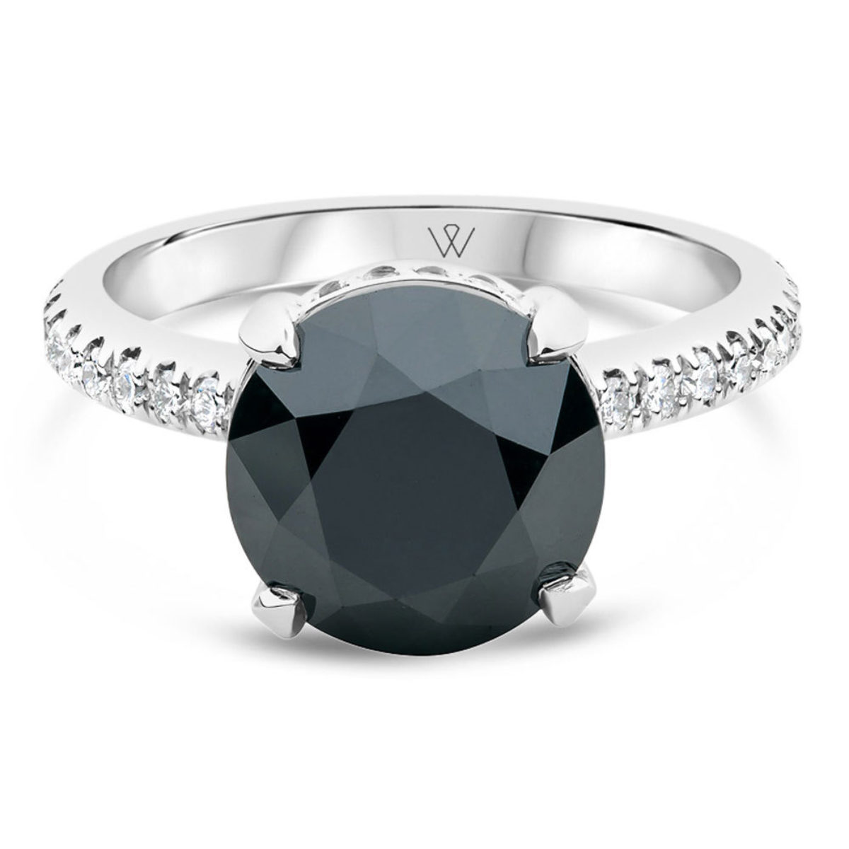 Round black diamond engagement outlet rings